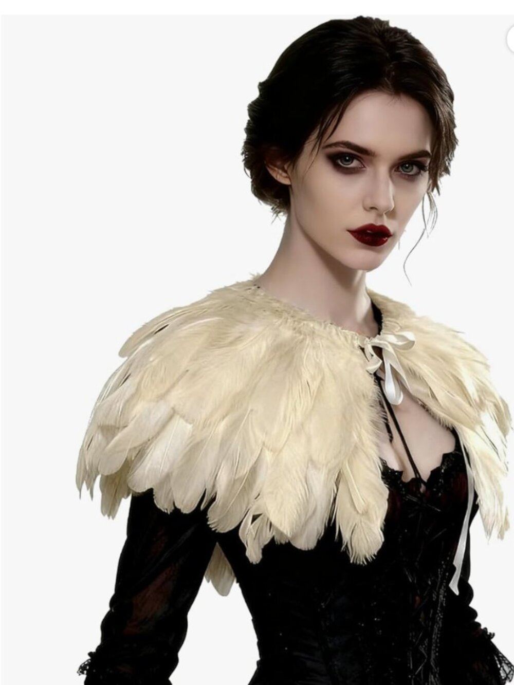 Feather Cape Shawl Collar